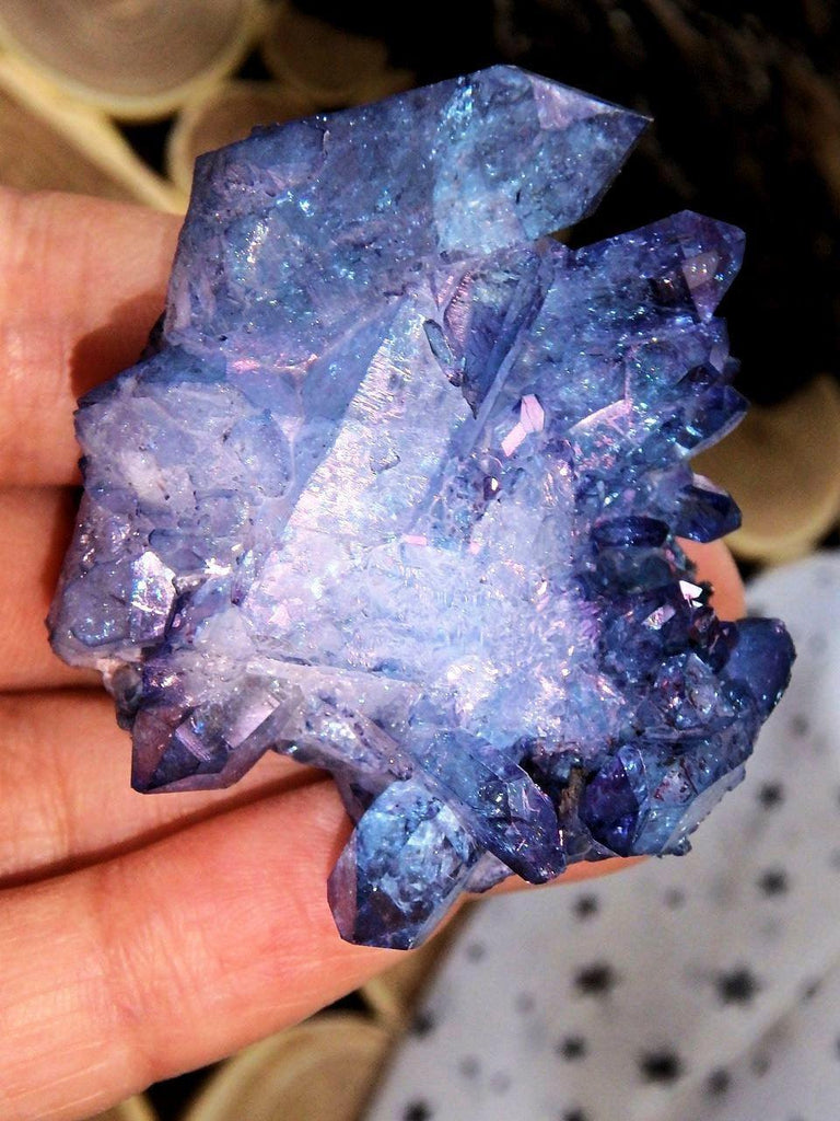 Amazing Sparkle Arkansas Quartz Tanzan Aura Cluster 1 - Earth Family Crystals