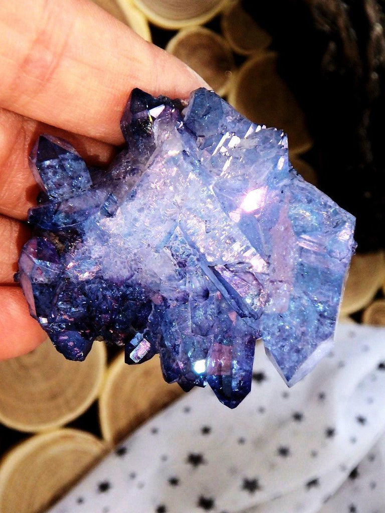 Amazing Sparkle Arkansas Quartz Tanzan Aura Cluster 1 - Earth Family Crystals