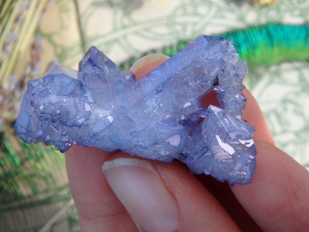 Tanzan Aura Quartz Cluster 1 - Earth Family Crystals
