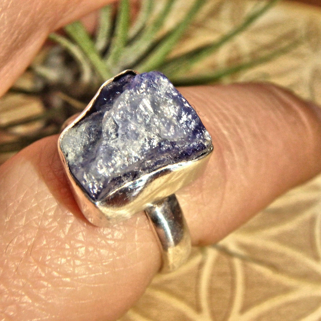 Healers Raw Tanzanite Sterling Silver Ring (Size 7.5) - Earth Family Crystals