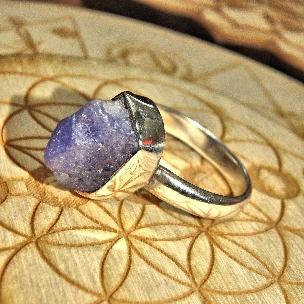 Healers Raw Tanzanite Sterling Silver Ring (Size 8) - Earth Family Crystals