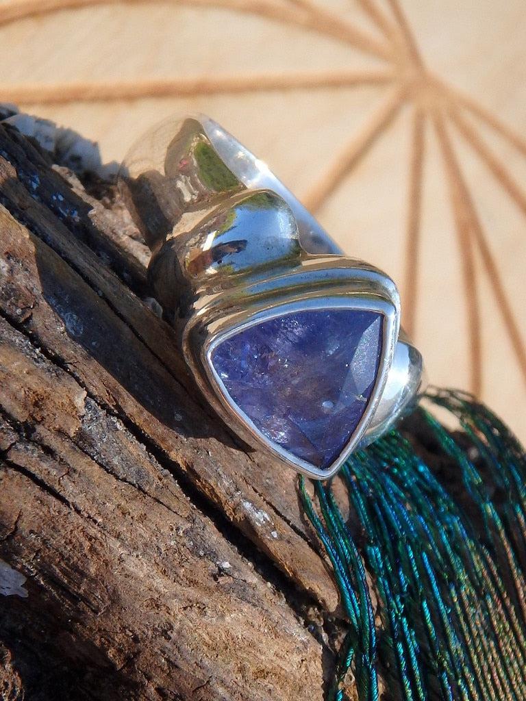 Rare! Amazing Faceted Tanzanite Gemstone Ring In Sterling Silver (Size 8.5) - Earth Family Crystals
