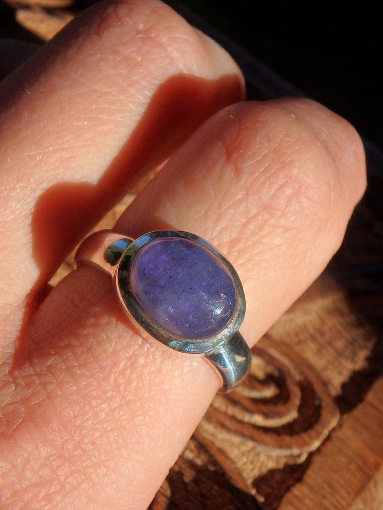 Violet Purple Tanzanite Ring in Sterling Silver (Size 8) - Earth Family Crystals