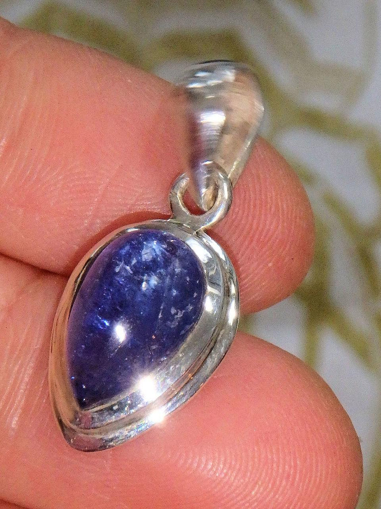 Lilac Glow Tanzanite Polished Pendant in Sterling Silver (Includes Silver Chain) - Earth Family Crystals