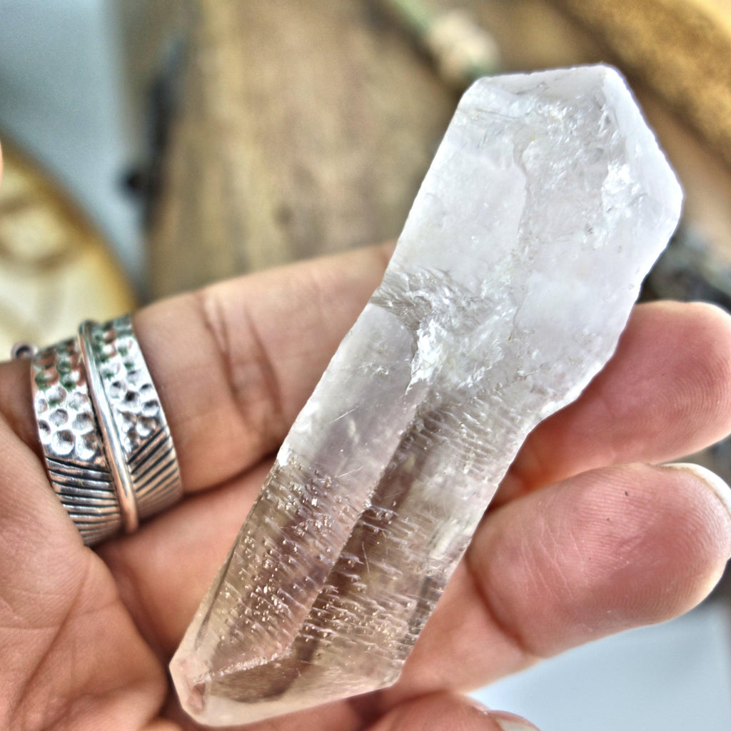 Unique Etching DT Tibetan Quartz Point Specimen - Earth Family Crystals