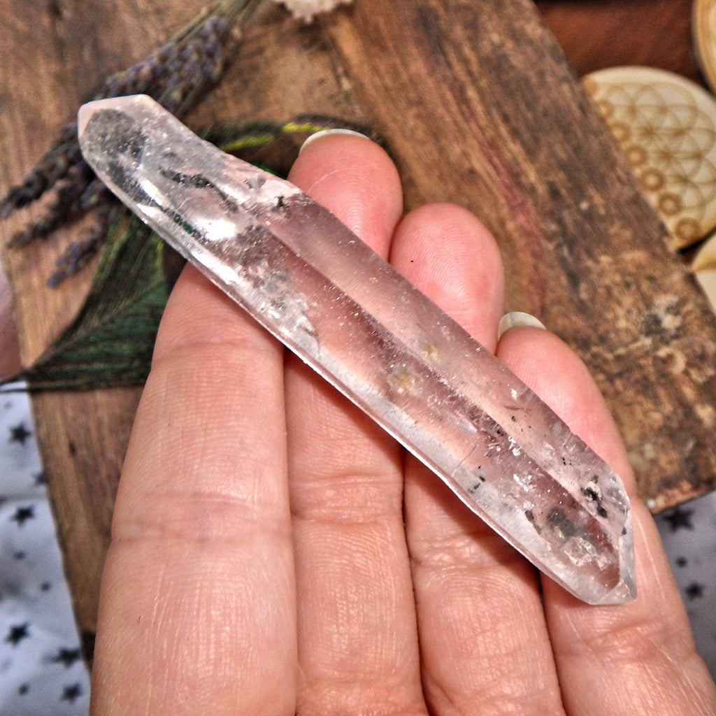 Natural Key Hole Inclusions DT Tibetan Quartz Point - Earth Family Crystals