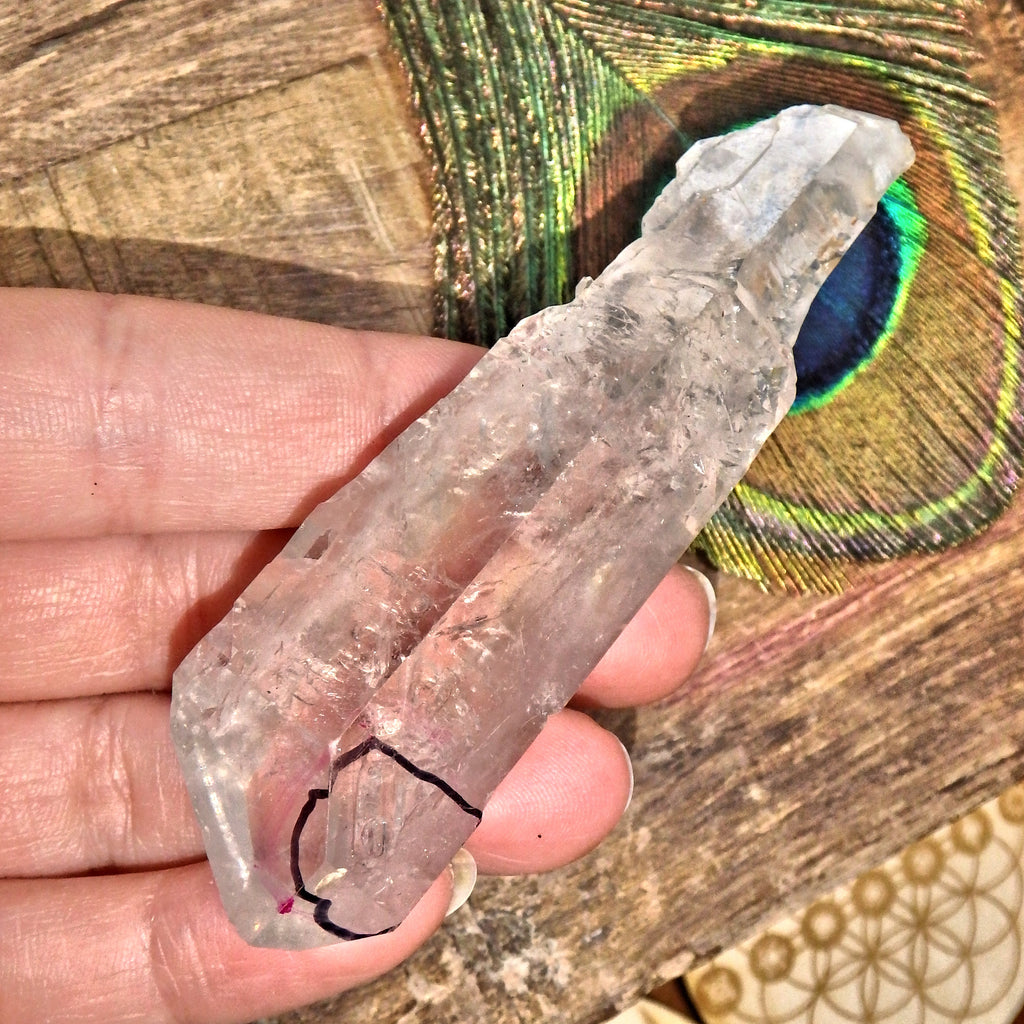 Huge Moving Water Bubble Earth etched Sceptre Tibetan Quartz Point - Earth Family Crystals