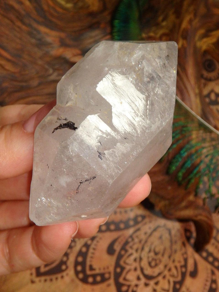 Elestial Tibetan Quartz Specimen With Deep Cave & Water Bubble - Earth Family Crystals