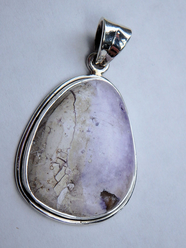 Creamy Purple & White Tiffany Stone Pendant in Sterling Silver (Includes Silver Chain) - Earth Family Crystals