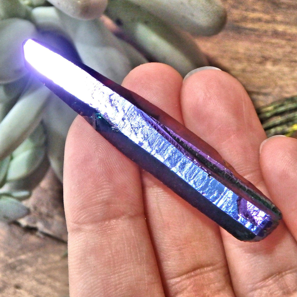 Uplifting Rainbow Titanium Quartz Colombian Lemurian Point With Self Healing 1 - Earth Family Crystals