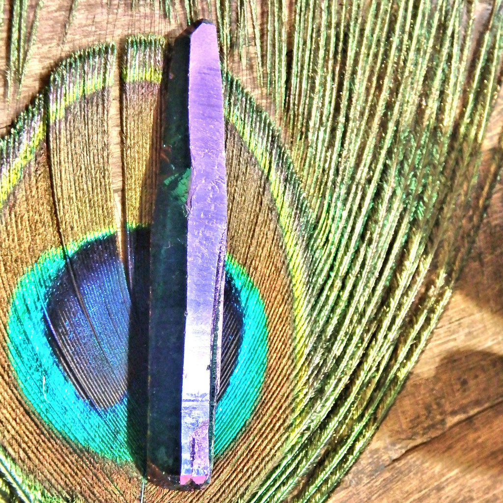 Uplifting Rainbow Titanium Quartz Colombian Lemurian Point With Self Healing 1 - Earth Family Crystals
