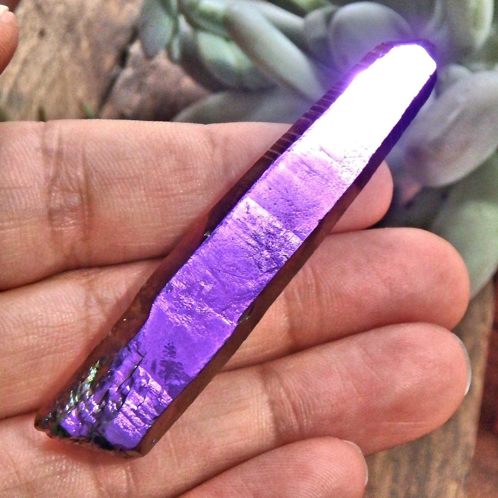 Uplifting Rainbow Titanium Quartz Colombian Lemurian Point With Self Healing 2 - Earth Family Crystals