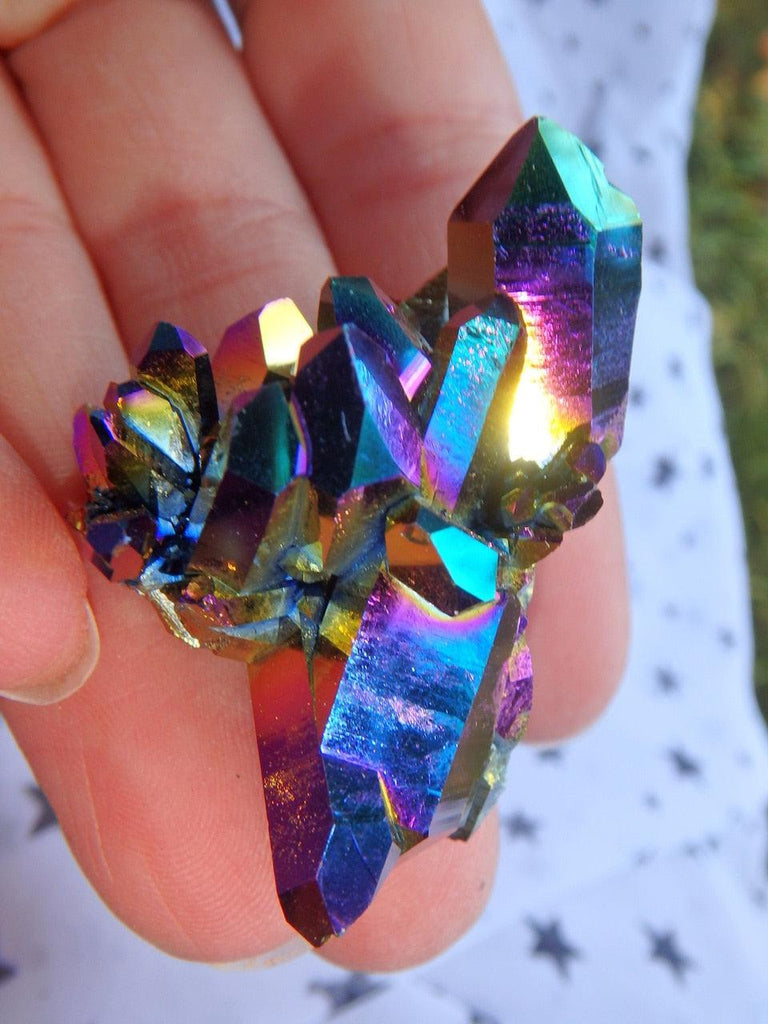 Extreme Rainbow Flash Titanium Quartz Cluster 8 - Earth Family Crystals