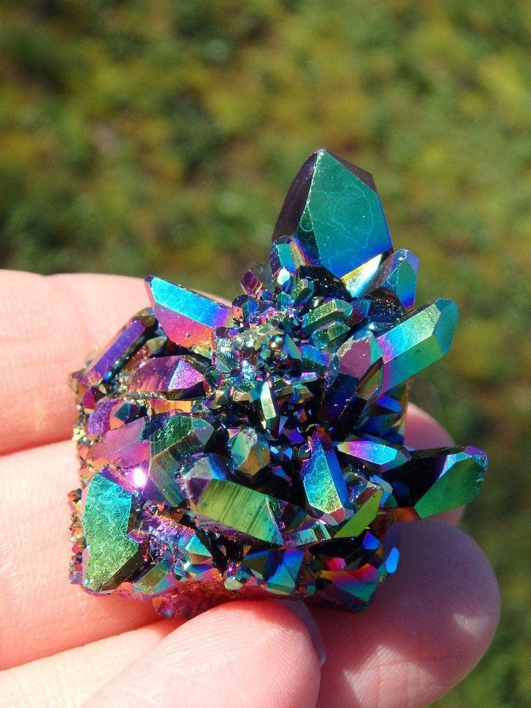 Beautiful Rainbows Titanium Quartz Cluster 3 - Earth Family Crystals