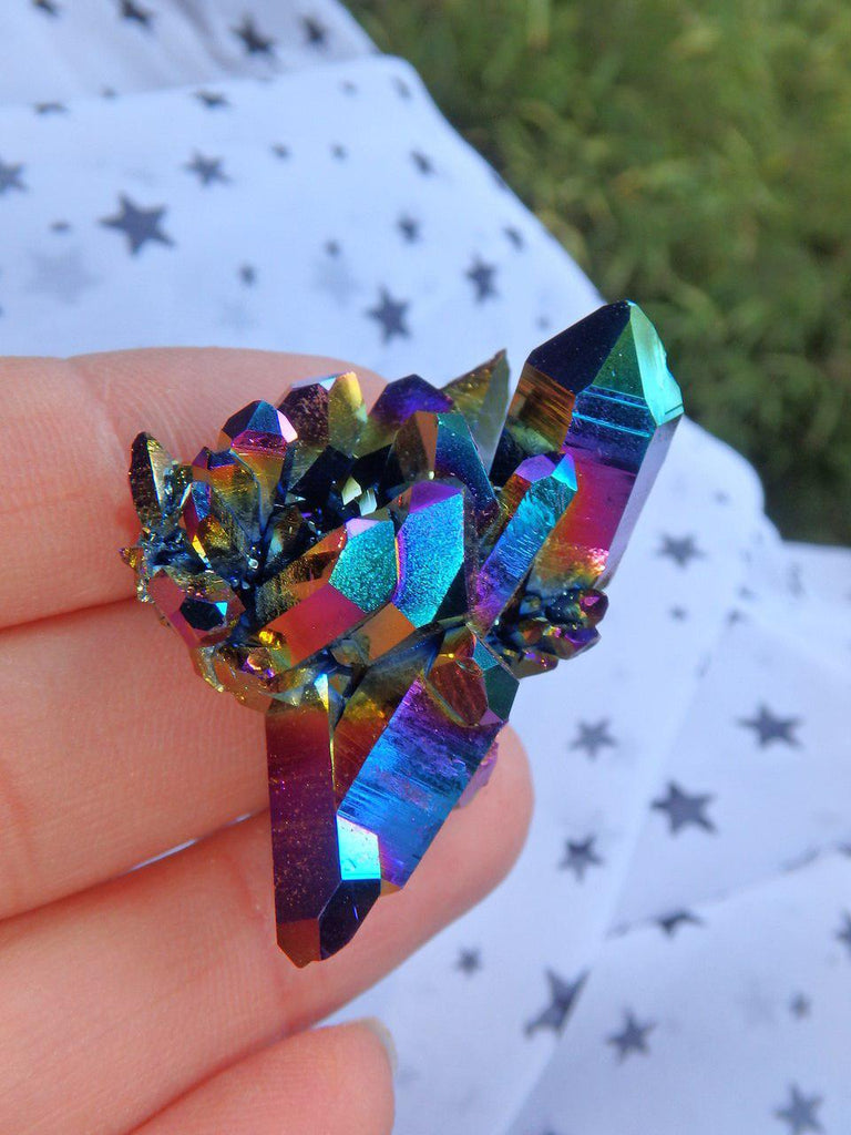 Extreme Rainbow Flash Titanium Quartz Cluster 8 - Earth Family Crystals