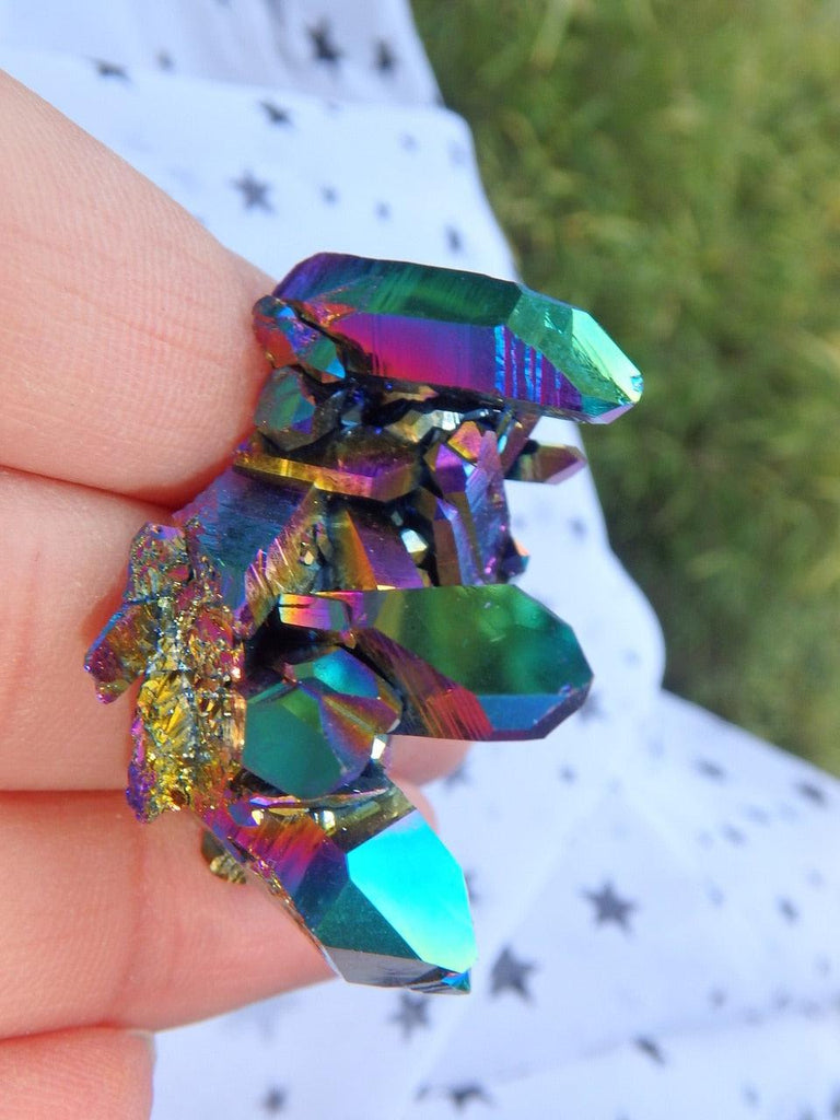 Extreme Rainbow Flash Titanium Quartz Cluster 9 - Earth Family Crystals