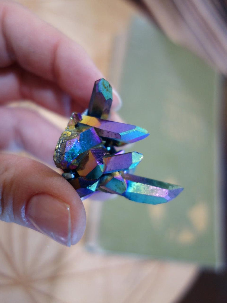 Fantastic Self Healed and Rainbow Points Titanium Quartz Cluster Specimen - Earth Family Crystals