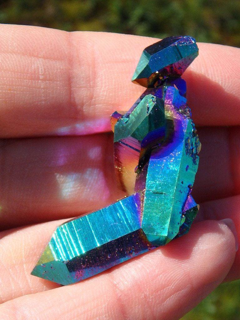 Beautiful Rainbows Titanium Quartz Cluster 5 - Earth Family Crystals