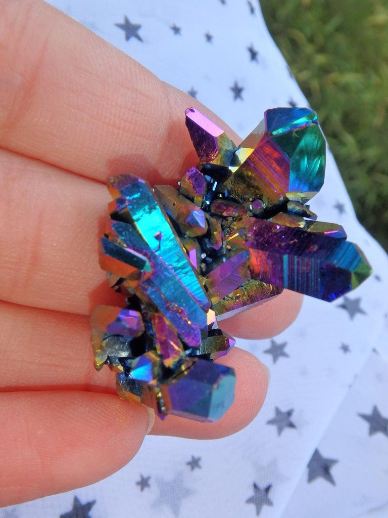 Extreme Rainbow Flash Titanium Quartz Cluster 9 - Earth Family Crystals