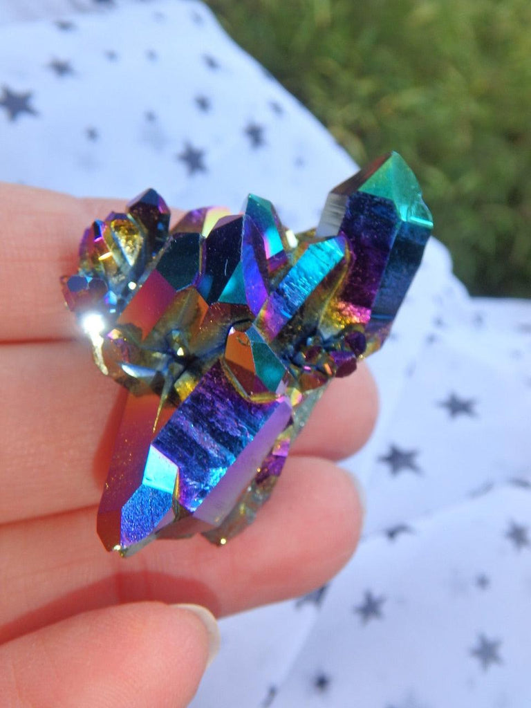 Extreme Rainbow Flash Titanium Quartz Cluster 8 - Earth Family Crystals