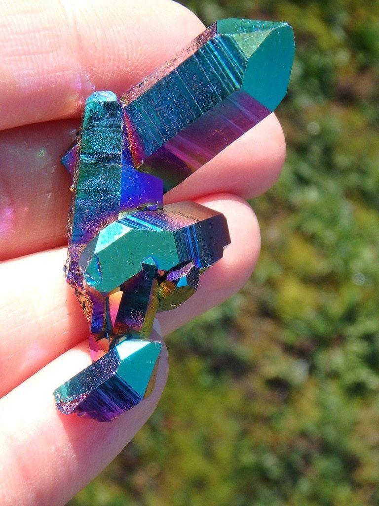 Beautiful Rainbows Titanium Quartz Cluster 5 - Earth Family Crystals