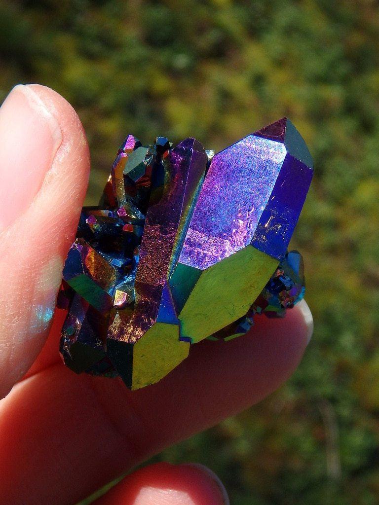 Beautiful Rainbows Titanium Quartz Cluster 3 - Earth Family Crystals