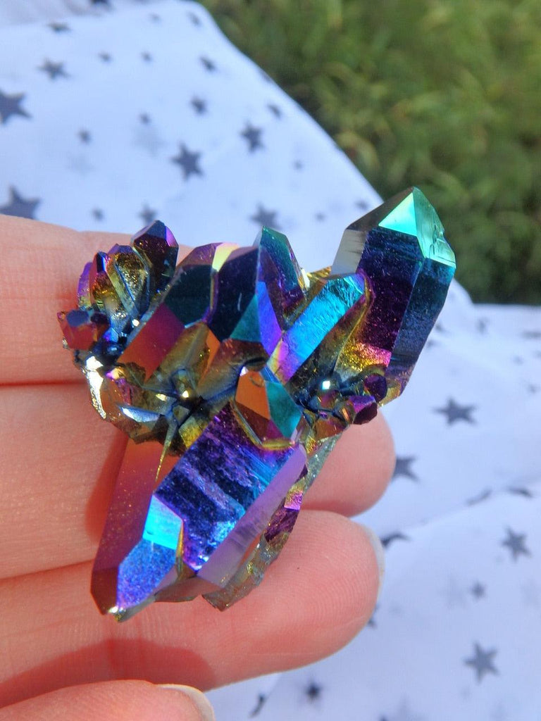 Extreme Rainbow Flash Titanium Quartz Cluster 8 - Earth Family Crystals