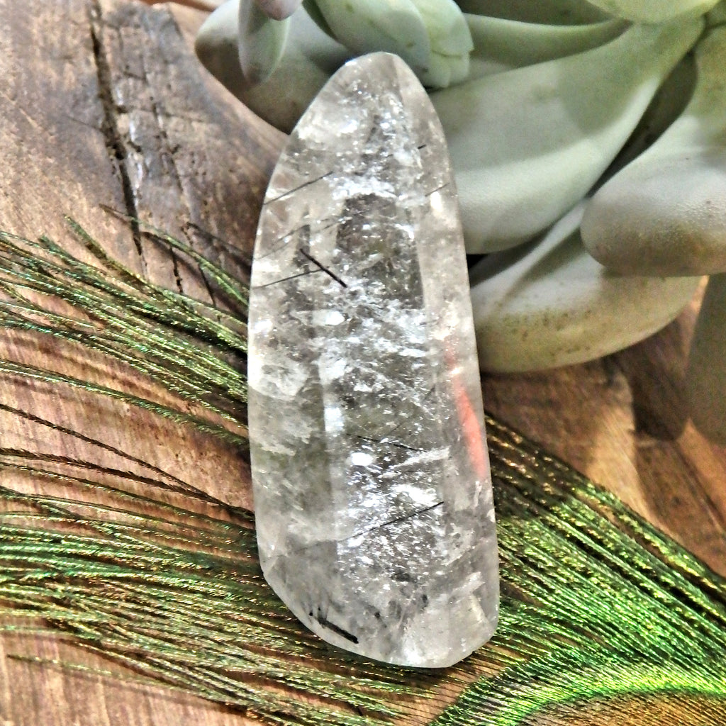 High Vibes Tourmalated Himalayan Quartz Polished Specimen 1 - Earth Family Crystals