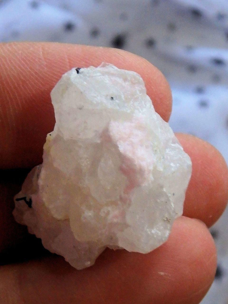 Rare Greenland Creamy Pink Tugtupite in Matrix of White Natrolite 2 - Earth Family Crystals
