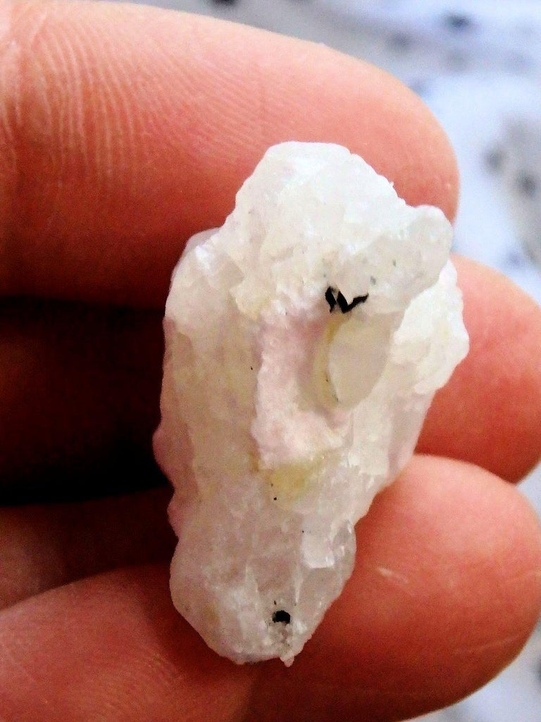 Rare Greenland Creamy Pink Tugtupite in Matrix of White Natrolite 2 - Earth Family Crystals