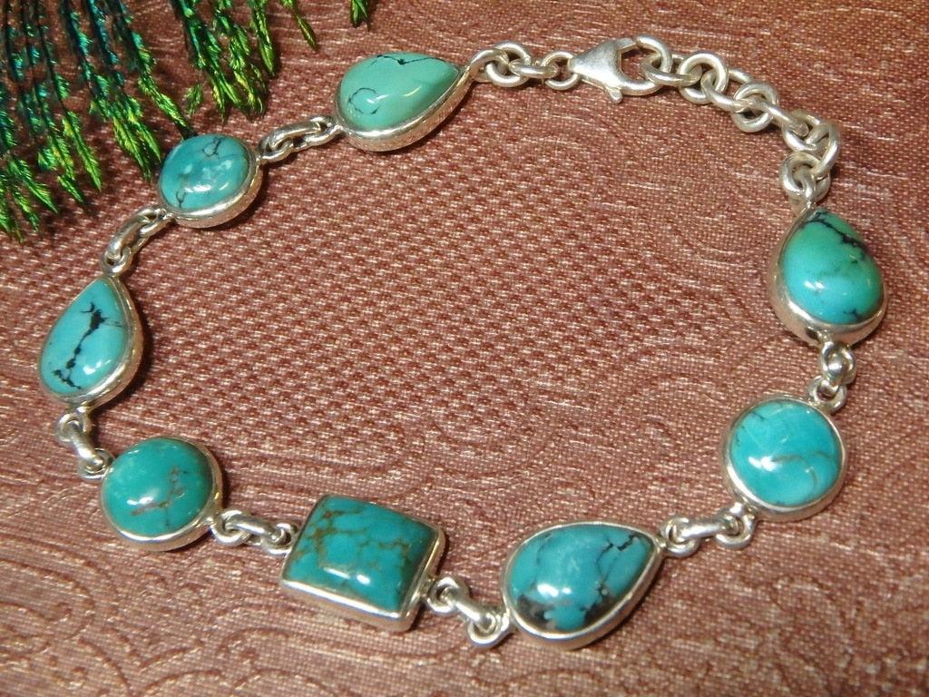Fine Turquoise Gemstone Bracelet In Sterling Silver - Earth Family Crystals