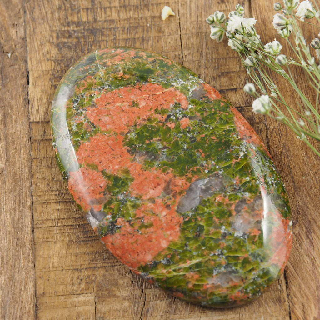 Large Chunky Unakite Cabochon -Ideal for Crafting - Earth Family Crystals