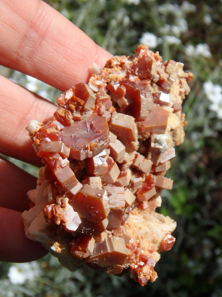 Intricate Frosted Orange Vandanite Cluster Specimen - Earth Family Crystals