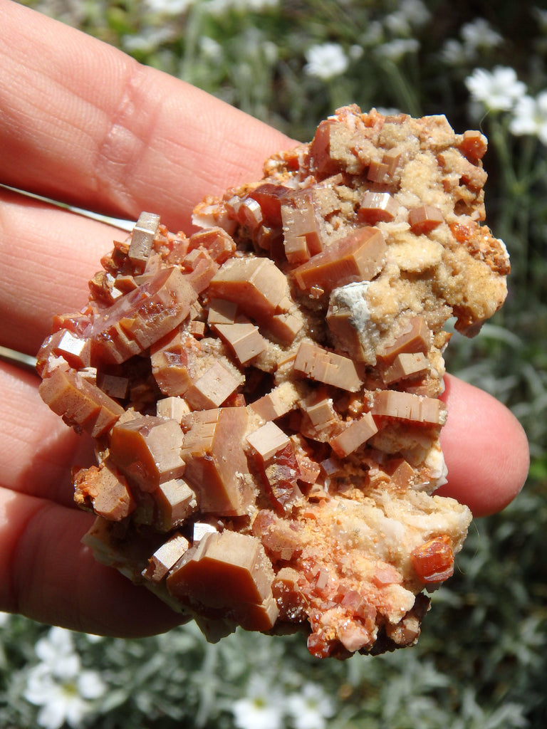 Intricate Frosted Orange Vandanite Cluster Specimen - Earth Family Crystals