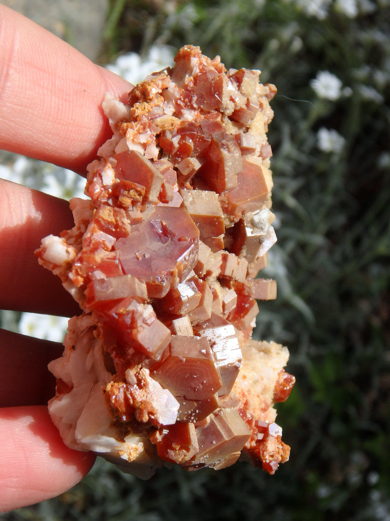 Intricate Frosted Orange Vandanite Cluster Specimen - Earth Family Crystals