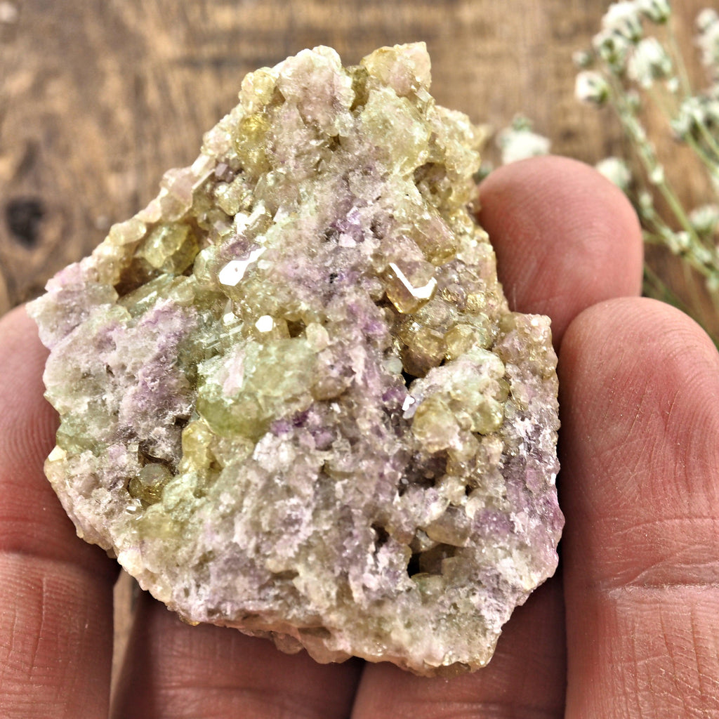 Sparkling Natural Pink & Lime Green Vesuvanite Specimen From Quebec, Canada #2 - Earth Family Crystals