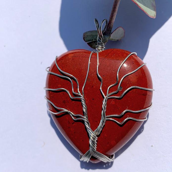 Red Jasper Tree of Life Wire Wrapped Pendant #1 - Earth Family Crystals