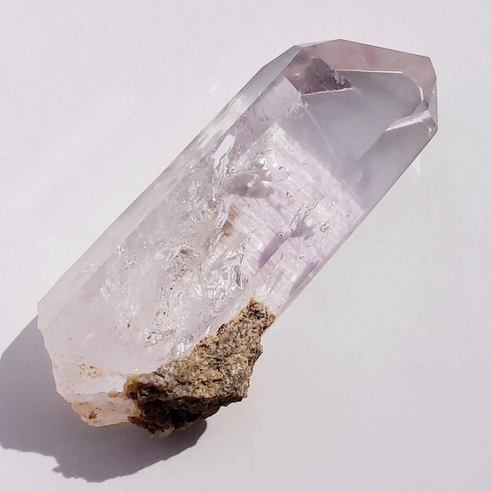 2 Moving Rare Enhydro Water Bubbles~ Brandberg Quartz Point With Light Purple Natural Tint from Namibia - Earth Family Crystals