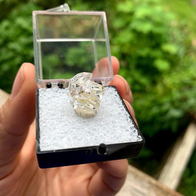 Brilliant Clarity New York Herkimer Diamond Quartz Specimen in Collectors Box #4 - Earth Family Crystals