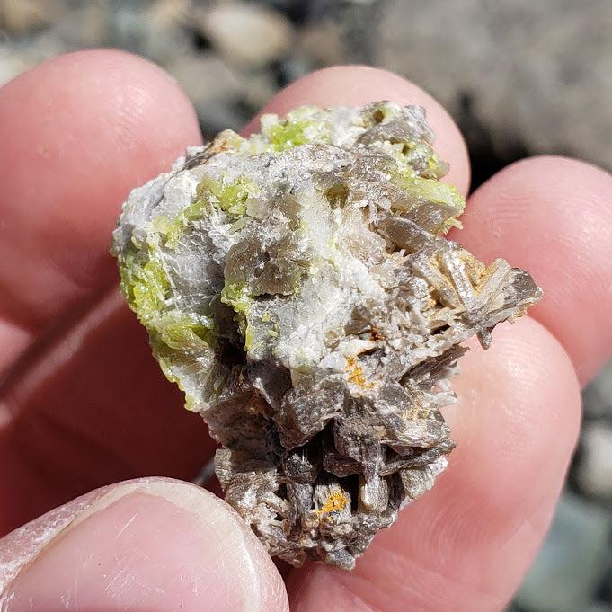 Lime Green Pyromorphite Nestled in Matrix #1 - Earth Family Crystals