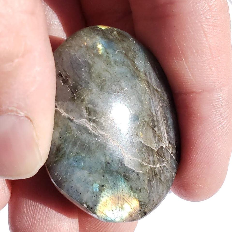 Pink & Purple Included Labradorite Small Palm Stone #1 - Earth Family Crystals
