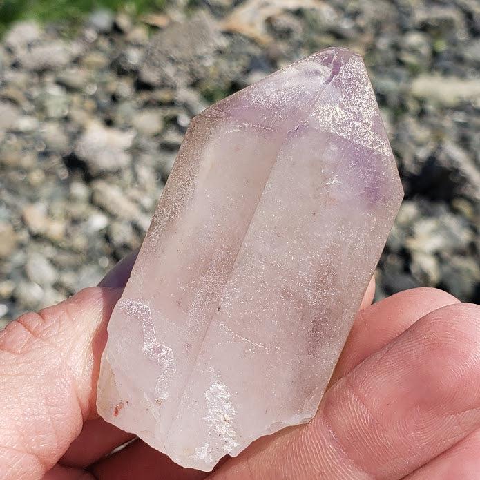 Fascinating Inter-grown Amethyst Quartz Points With Speckled Red Lepidocrocite Inclusions Specimen - Earth Family Crystals
