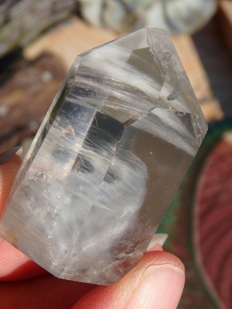 Mini Actinolite Clear Quartz Specimen - Earth Family Crystals