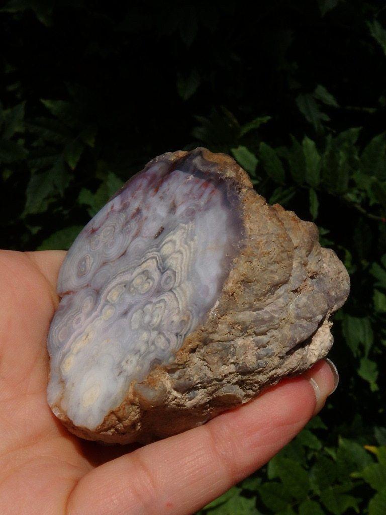 Dreamy White Swirls Agate Specimen Partially Polished - Earth Family Crystals