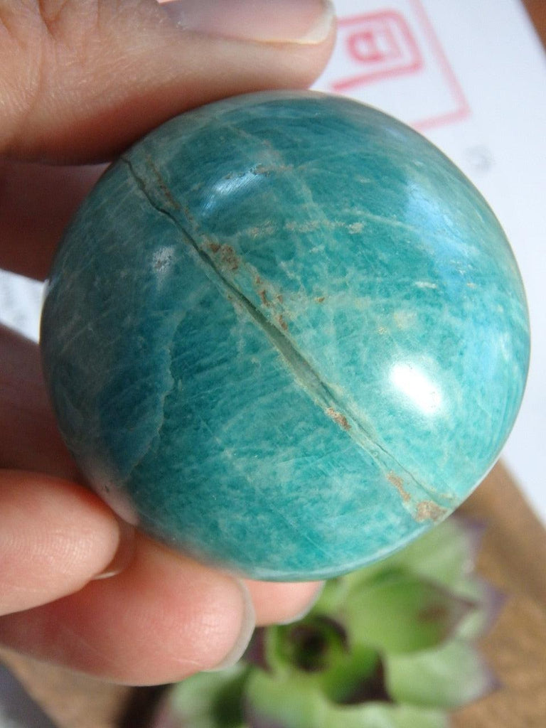 Robin Egg Blue Amazonite Gemstone Sphere - Earth Family Crystals