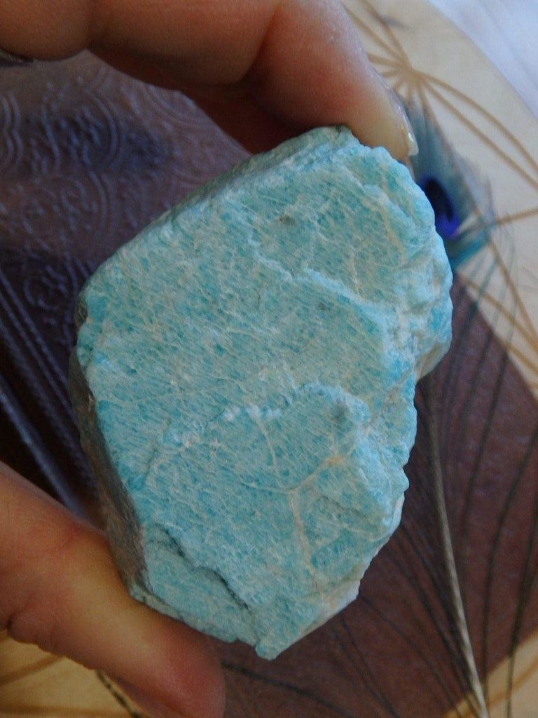 Chunk of Natural Raw Robin Egg Blue Amazonite - Earth Family Crystals