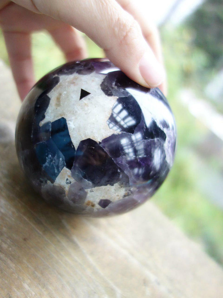 Jumbo Deep Purple Polished Amethyst Sphere Specimen - Earth Family Crystals
