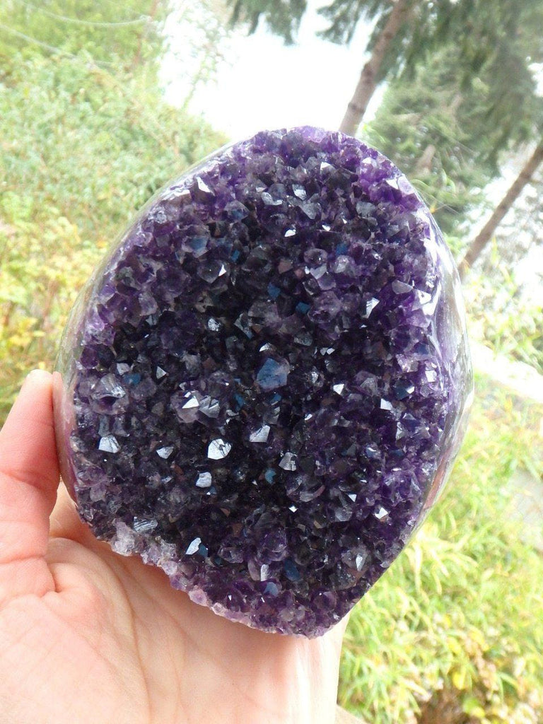 AA Grade Deep Purple Large Amethyst Self Standing Display Specimen From Uruguay - Earth Family Crystals