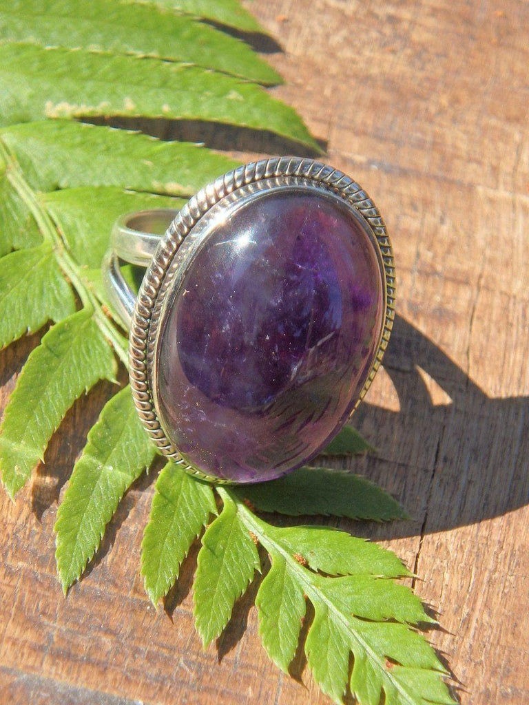 Deep Grape Purple Amethyst Ring in Sterling Silver (Size 9.5) - Earth Family Crystals
