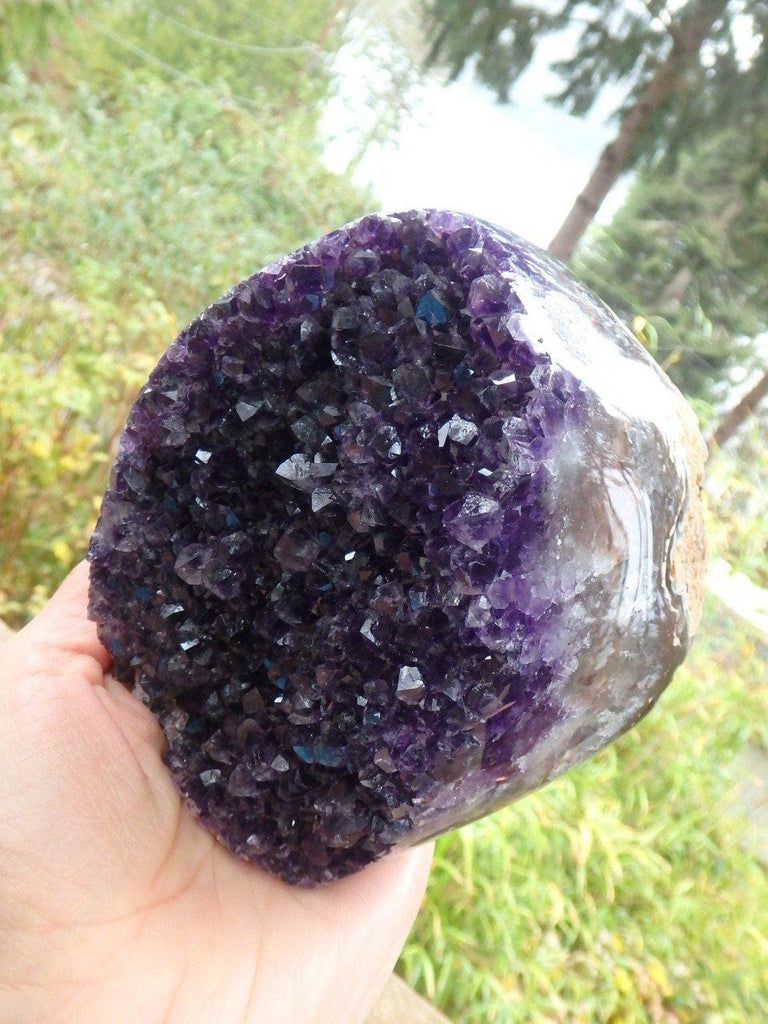 AA Grade Deep Purple Large Amethyst Self Standing Display Specimen From Uruguay - Earth Family Crystals